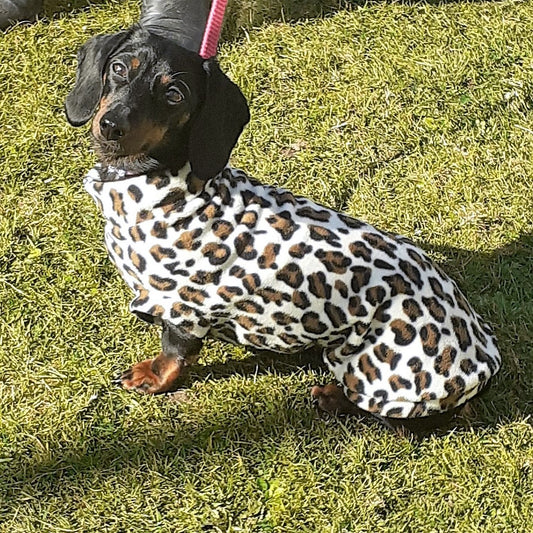 Animal Print Dachshund Fleece Jumper