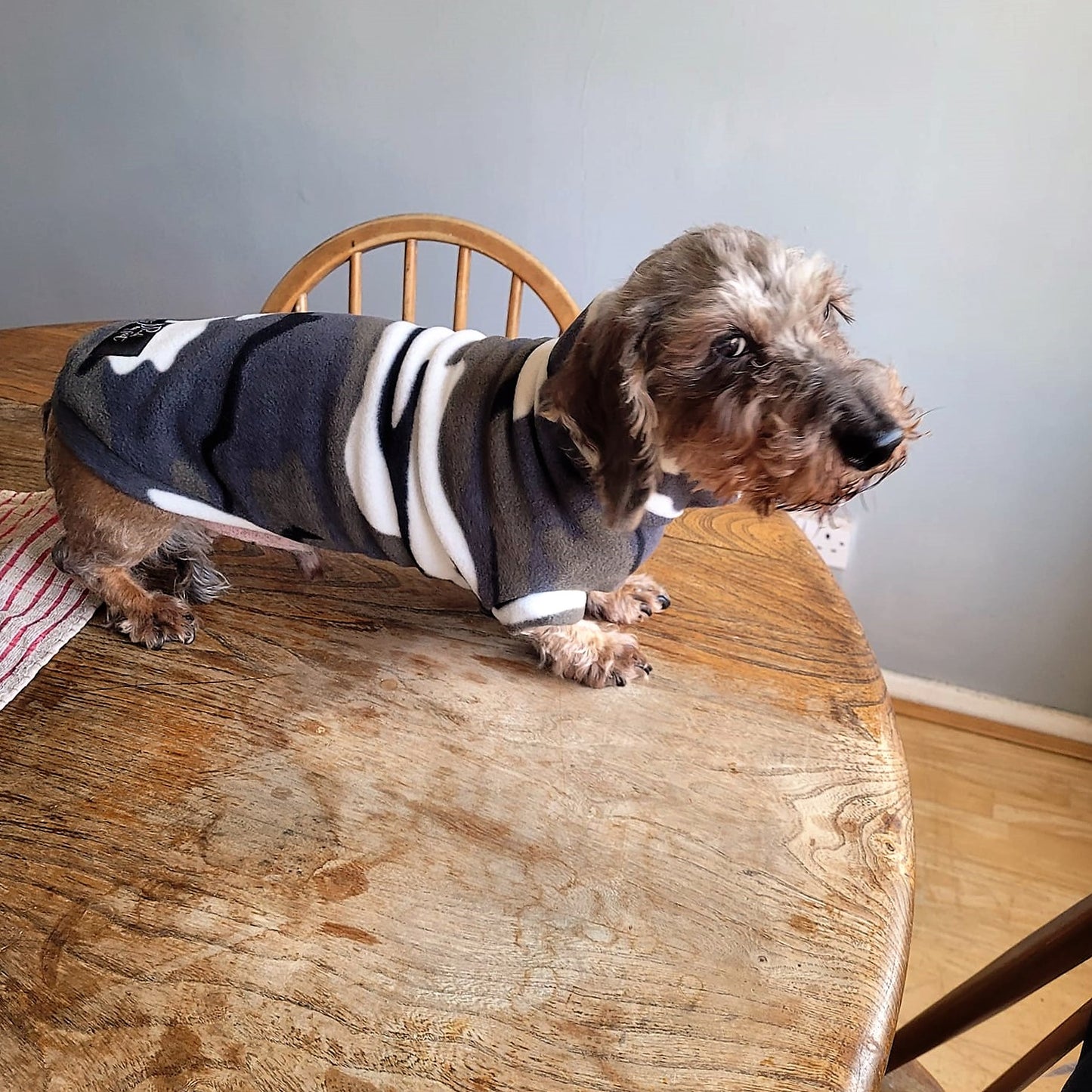 Camo Print Dachshund Fleece Jumper