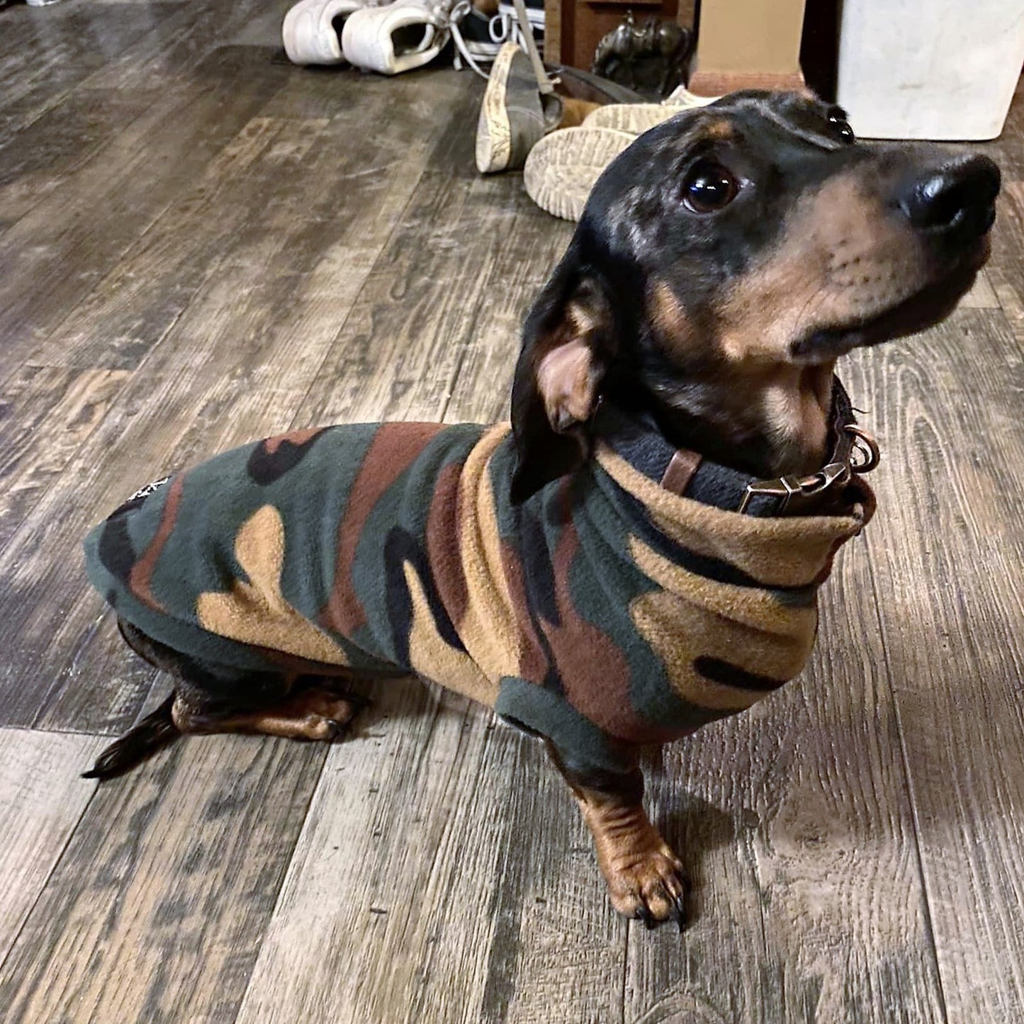 Camo Print Dachshund Fleece Jumper
