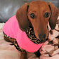 Leopard Print Trim Dachshund Fleece Jumper